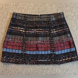 NWT Ramy Brook Karolyn Tweed Chain Lace Up Mini Skirt
